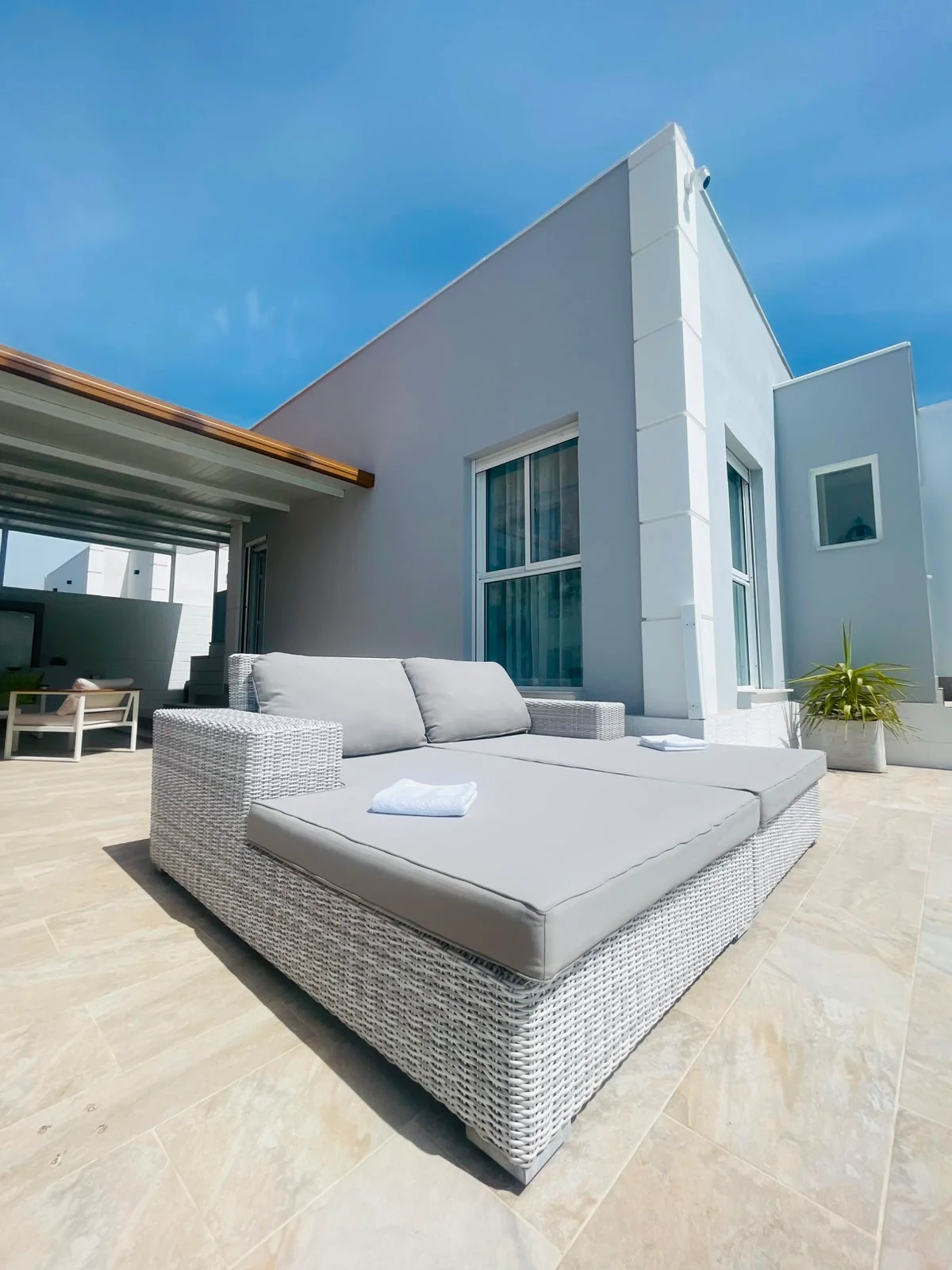 South-facing villa with private pool